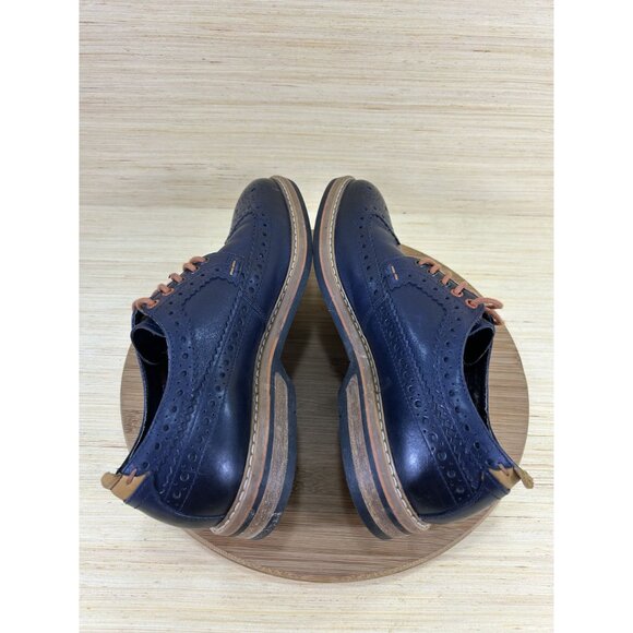 Clarks Pitney Limit Wingtip Brogue Navy Blue Leather Shoes Mens Size 8.5 - Picture 5 of 8